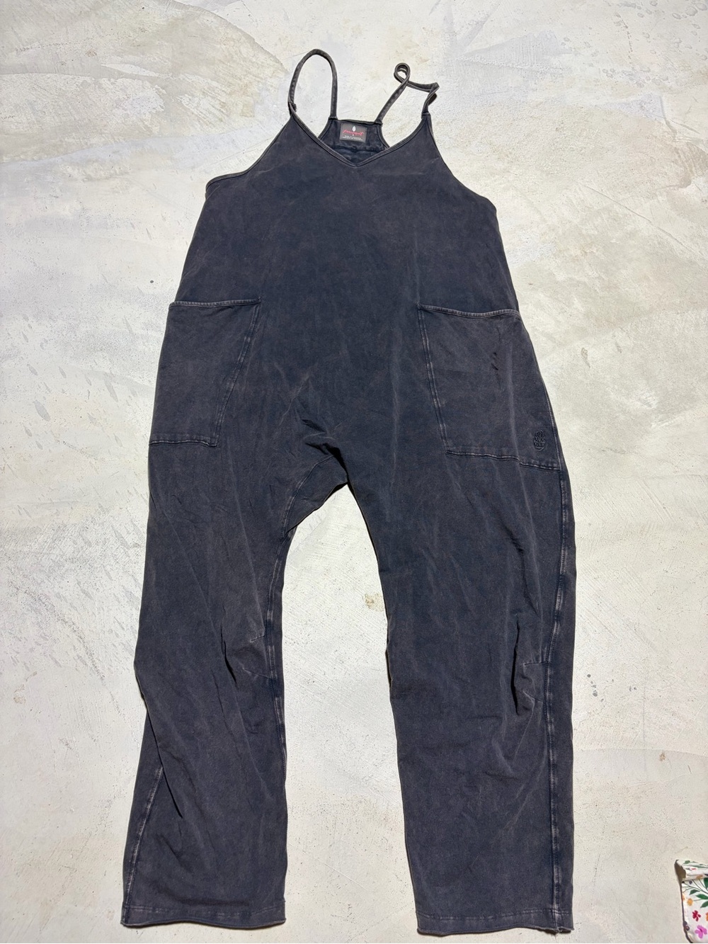 Free people movement FP Women’s washed Black tank top hotshot jumpsuit small